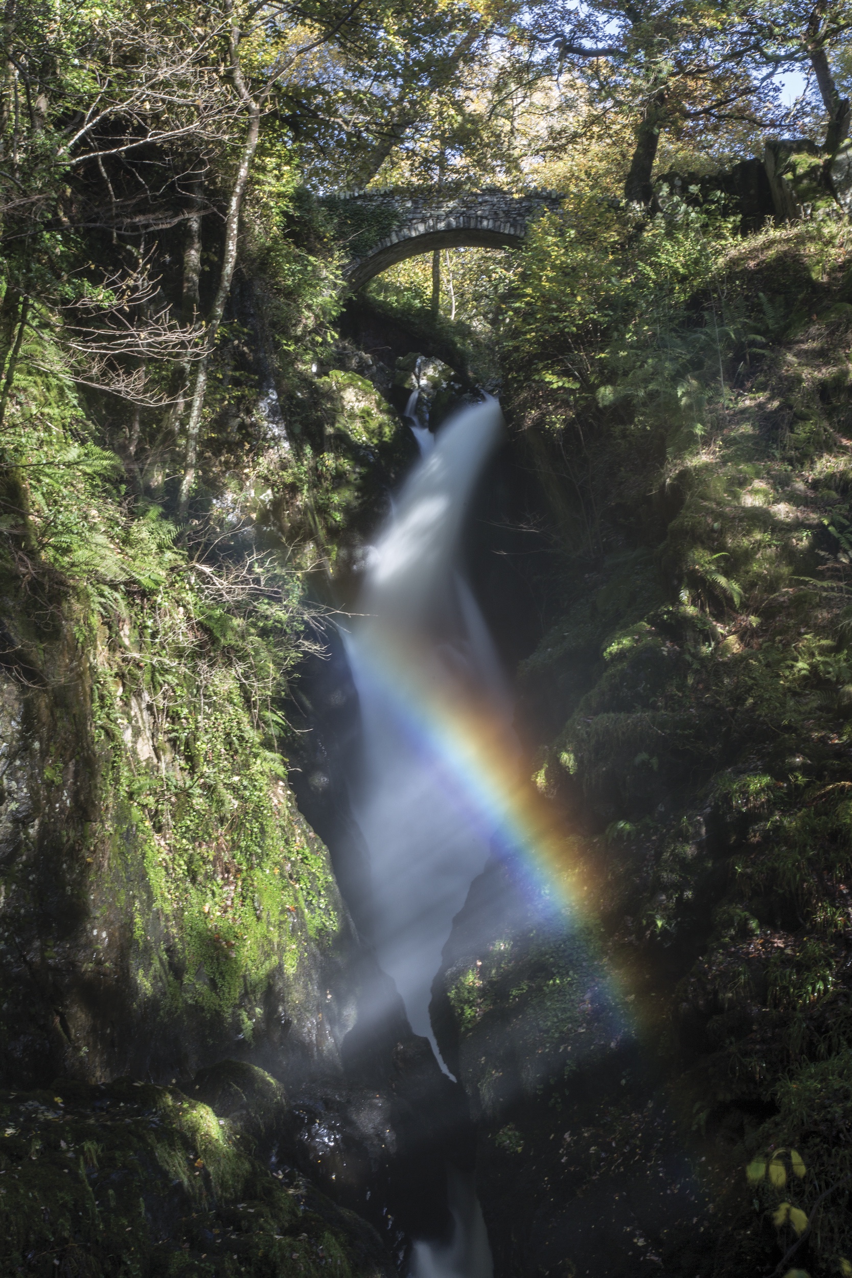 Aira Force rainbow – 1pm in late October at Aira Force.