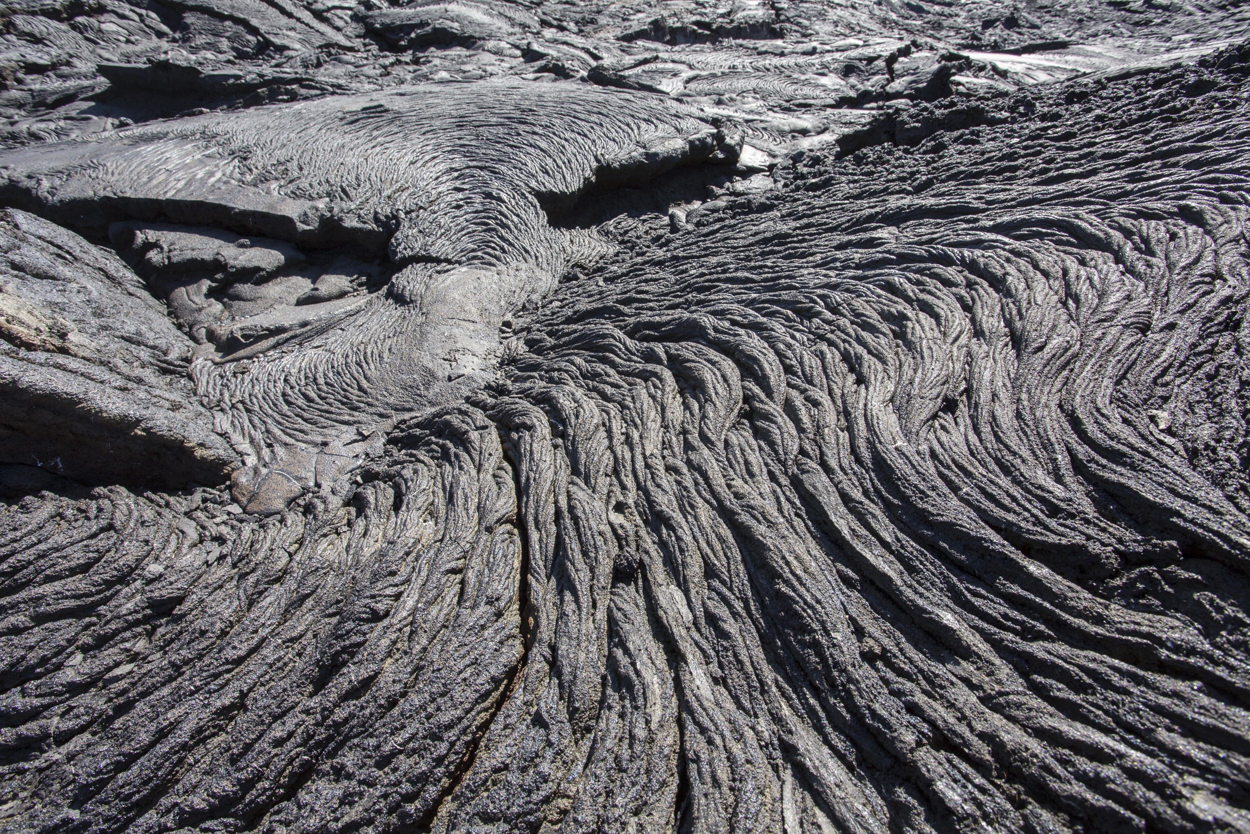 ‘Pahoehoe’ or ‘ropy’ lava.