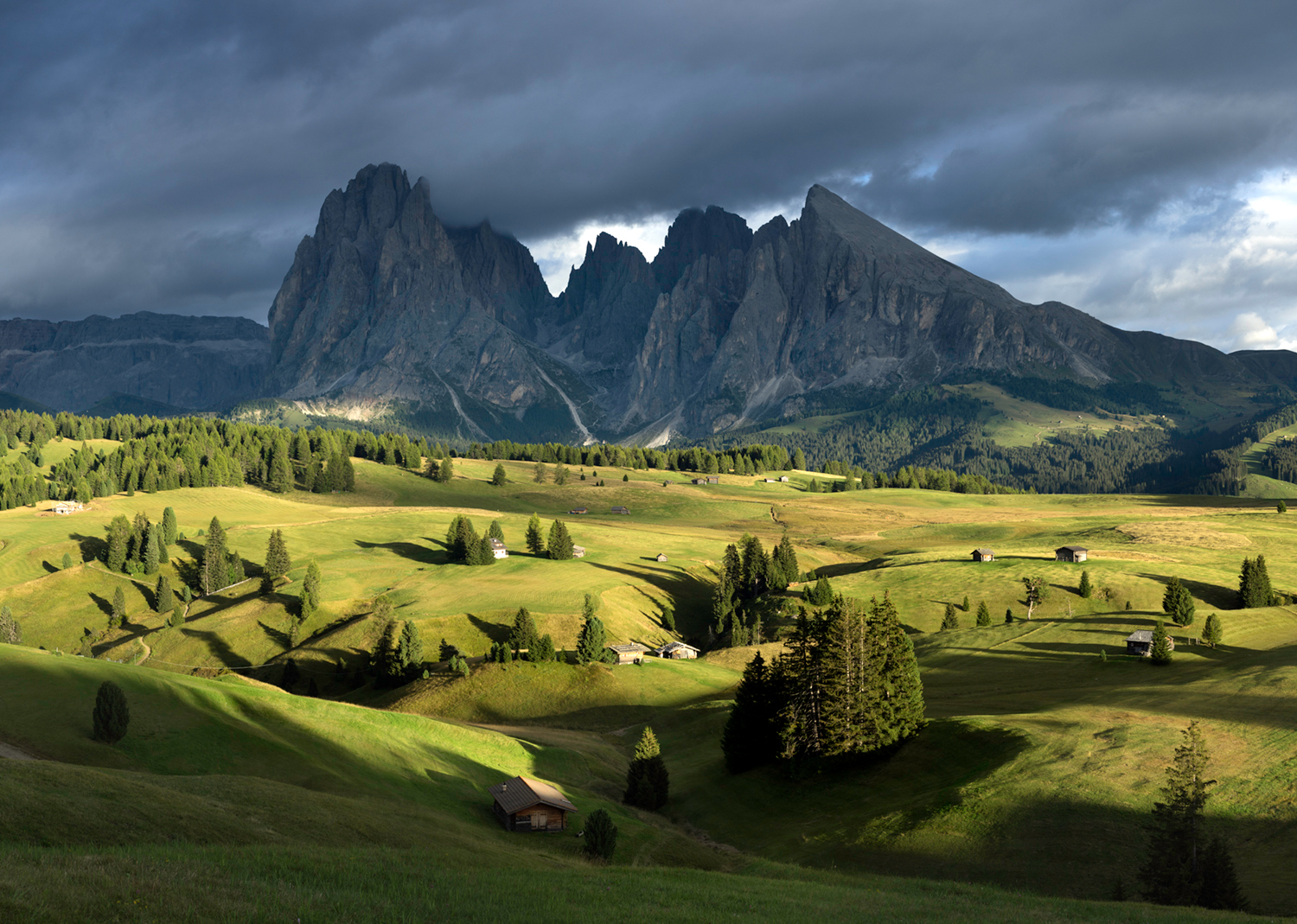 the mountains of the Dolomites in Italy at sunset